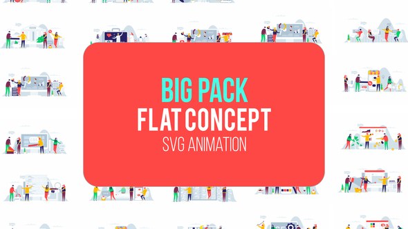 Big Pack Of Flat Concept Video Displays template preview