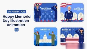 Videohive Happy Memorial Day Illustration Scene Elements template preview