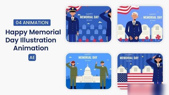 Videohive Happy Memorial Day Illustration Scene