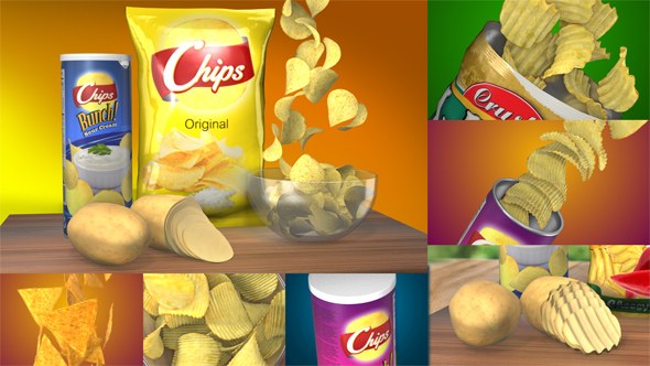 3D Chips Commercial Video Displays template preview