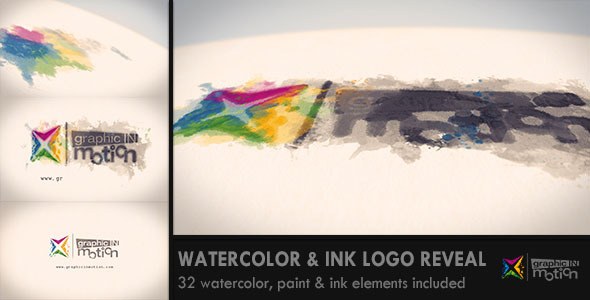 Videohive Watercolor & Ink Logo Reveal Logo Stings template preview