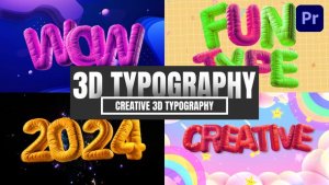 Creative 3D Typography For Premiere Pro Premiere Pro template preview
