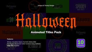 Videohive Halloween Titles Pack 48694628 Titles template preview