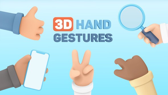 Videohive 3D Hand Gestures Elements template preview