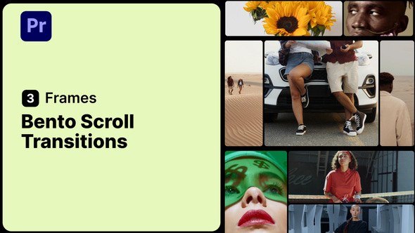 Bento Scroll Transitions 3 Frames for Premiere Pro Premiere Pro template preview