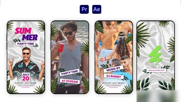 Videohive Tropical Party Instagram Story Pack Elements template preview