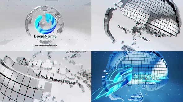 Videohive Dynamic Cube Earth Unveil Openers template preview