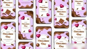 Videohive Valentine Chocolate Day Instagram Story Elements template preview
