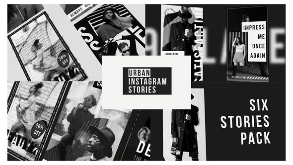 Videohive Urban Stories Instagram Black Product Promo template preview