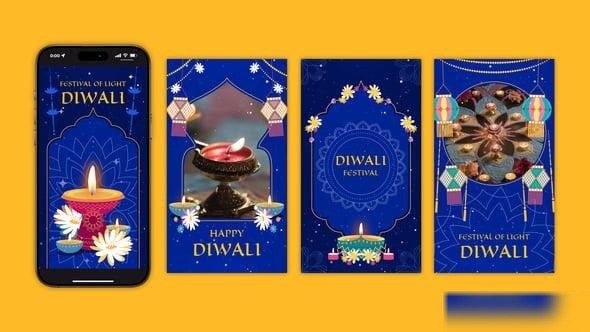 Videohive Happy Diwali Instagram Stories 54399068 Product Promo template preview