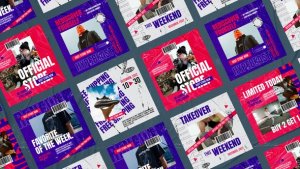 Videohive Flamboyant Fashion Streetwear Posts Product Promo template preview