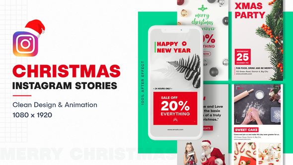 Christmas Instagram Stories Video Displays template preview
