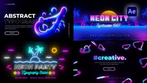 Videohive Neon Retro Typography Titles template preview