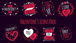 Videohive Valentine's Icons Pack V2 Elements template preview