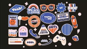 Videohive Retro Y2K Stickers Looped Animation Elements template preview