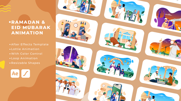 Videohive Ramadan & Eid Mubarak Animation | After Effects Ramadan template preview