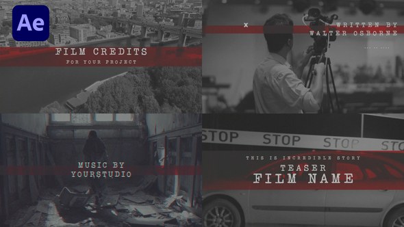 Videohive Film Credits for After Effects Openers template preview