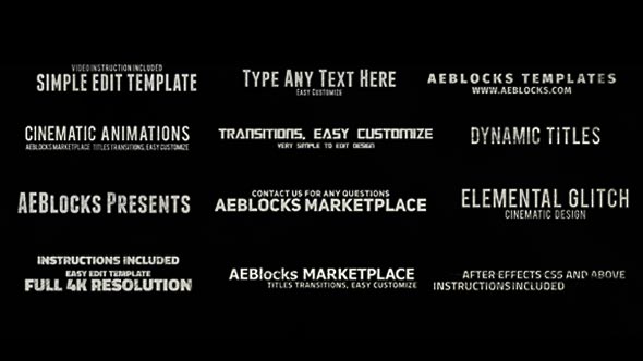 Videohive  Cinematic Glitch Titles 3 Titles template preview
