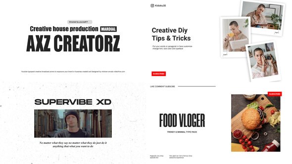 Videohive Youtube Typopack Broadcast-packages template preview