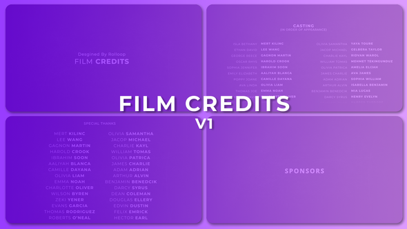 Videohive Film Credits V1 50940220 Elements template preview