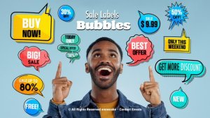 Videohive Sale Labels Bubbles Titles template preview