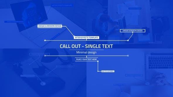 Videohive Single Text Call - Outs Openers template preview