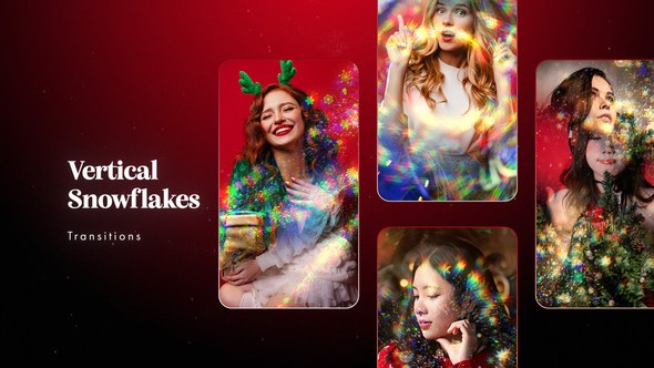 Videohive Vertical Snowflakes Transitions Elements template preview