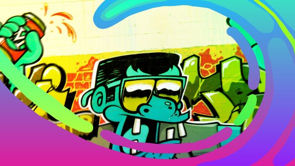 Cartoon Gradient Transitions Video Displays template preview