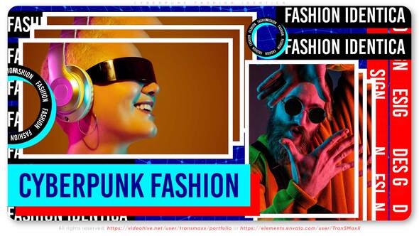 Videohive Cyberpunk Fashion Identica Video Displays template preview