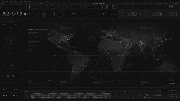 Videohive HUD Covert Operations Satellite 4 Elements template preview