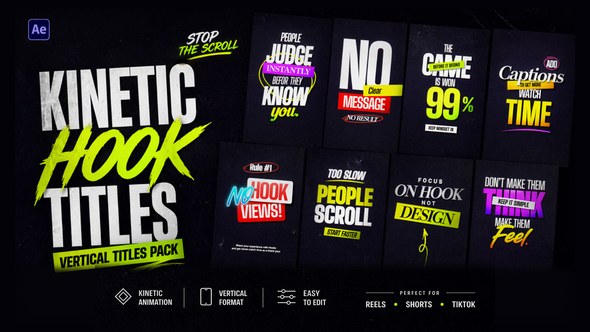 Kinetic Hook Titles Openers template preview