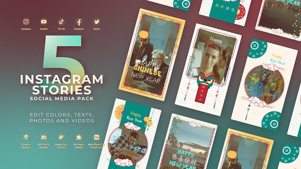 Videohive Chinese New Year Dragon Instagram Stories Product Promo template preview