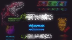 Videohive Neon Glitch Logo 31825512 Logo Stings template preview