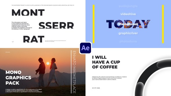 Videohive Typography Scenes 59514542 Titles template preview