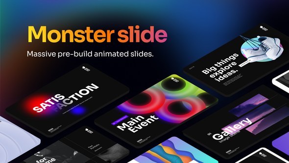 Videohive Monster Slide Animated Text Multipurpose Video Display After Effect Template Product Promo template preview