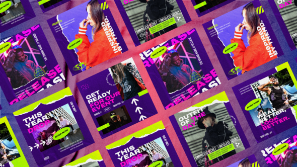 Videohive Goody Grunge Hypebeast Posts Product Promo template preview