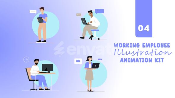 Videohive Dynamic Employee Working Animation for Professional Projects Elements template preview