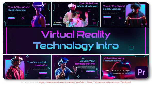Virtual Reality Technology Intro Premiere Pro template preview