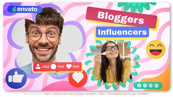 Videohive Blogger Influencer Opener 56317540 Openers template preview