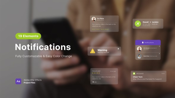 Videohive Notifications Elements template preview