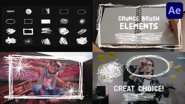 Videohive Grunge Brush Elements | After Effects 50689931 Elements template preview