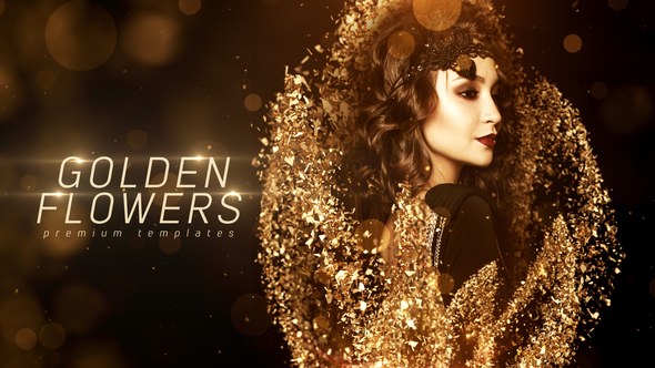 Videohive Golden Flowers Video Displays template preview