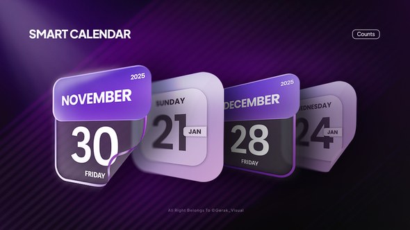 Videohive Smart Calendar Count Elements template preview