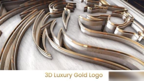 Videohive 3D Luxury Gold Logo Intro Logo Stings template preview