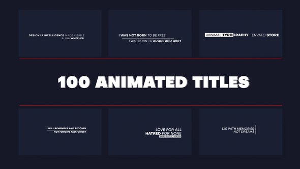 Videohive 100 Animated Titles Titles template preview