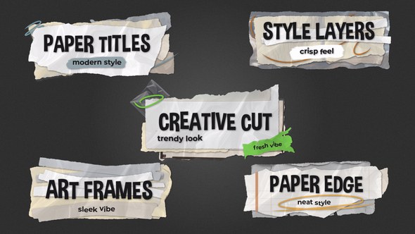 Videohive Modern Ripped Paper Titles Titles template preview