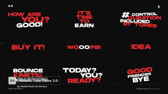 Videohive Kinetic Text Titles 3.0  AE Titles template preview