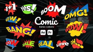 Videohive Cartoon Sale Label Titles template preview