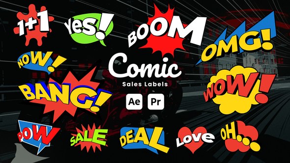 Videohive Cartoon Sale Label Titles template preview