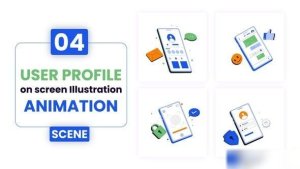 Videohive User profile on screen Illustration Animation Elements template preview